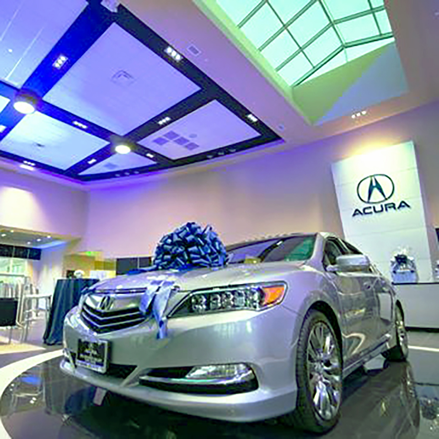 skylight for commercial car dealership car under the skylight