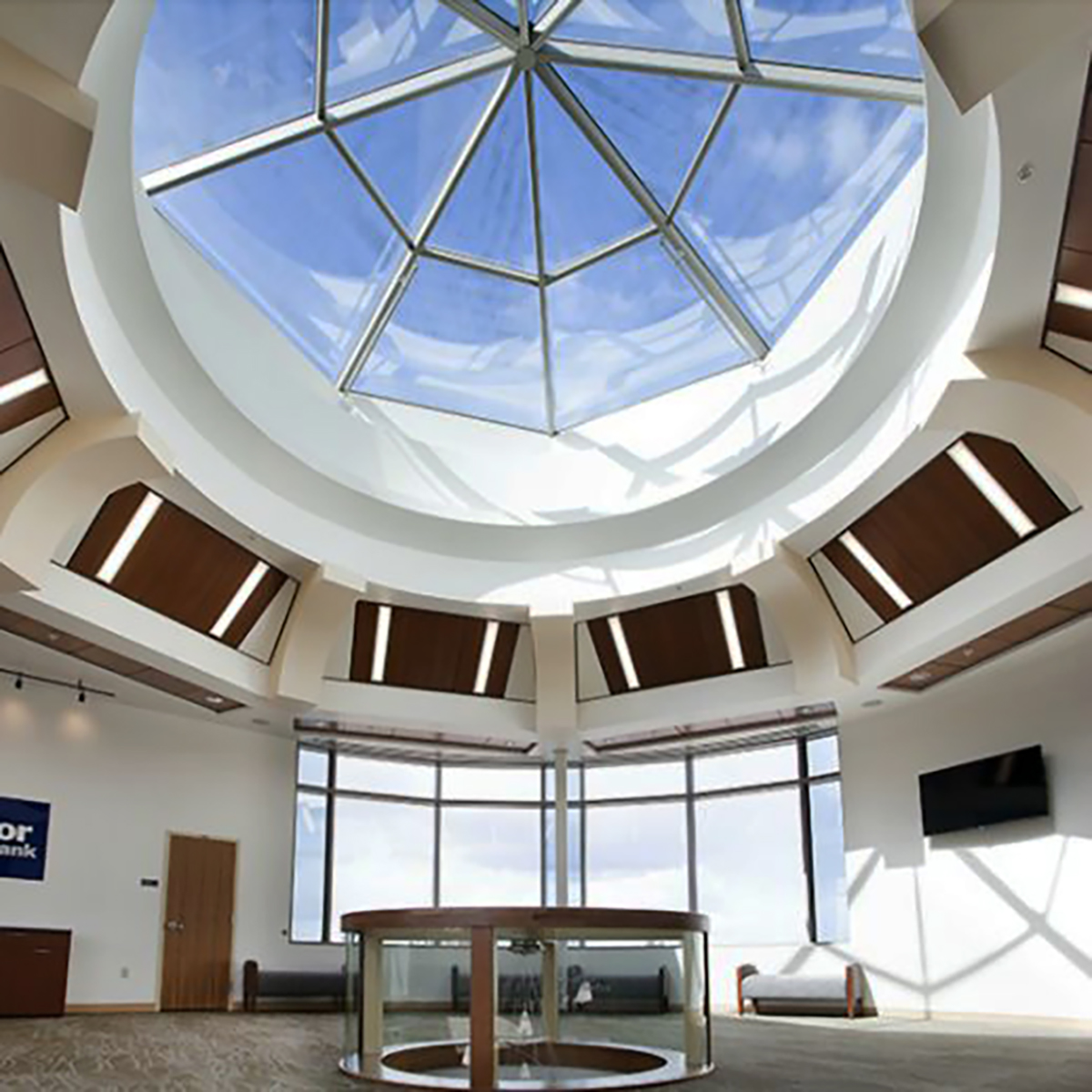 custom skylight Octagon skylight at Bangor Savings Bank