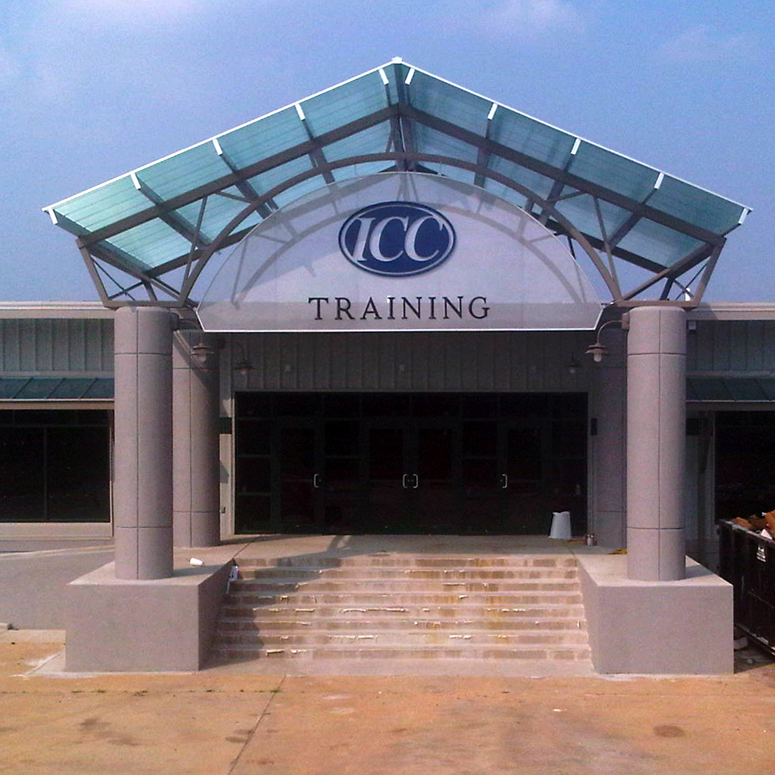 Itawamba CC Polycarbonate canopies at community college