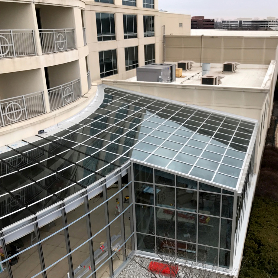 glazed structure Solarium at Indianapolis Marriott