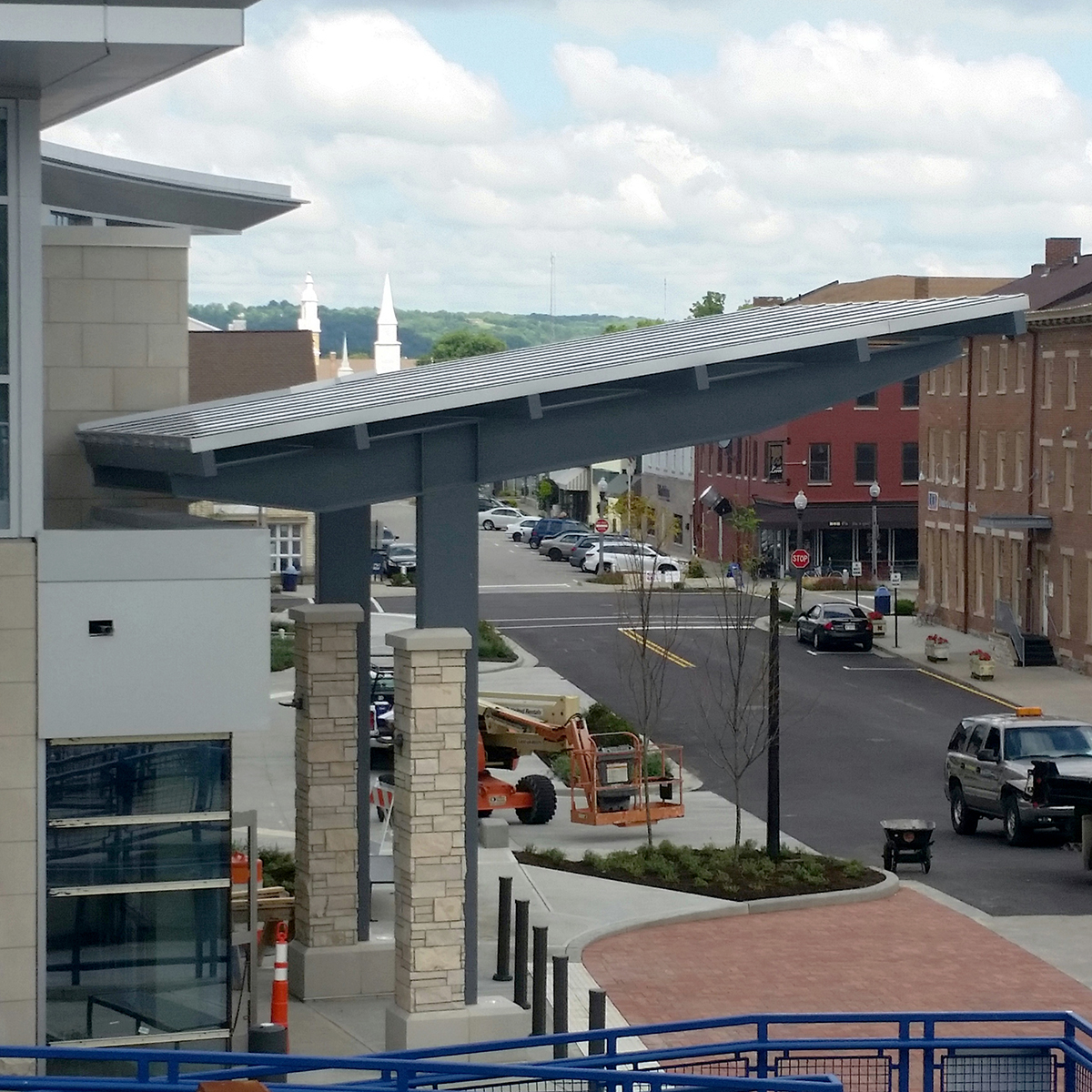 Entrance canopy Lawrenceburg event center canopy