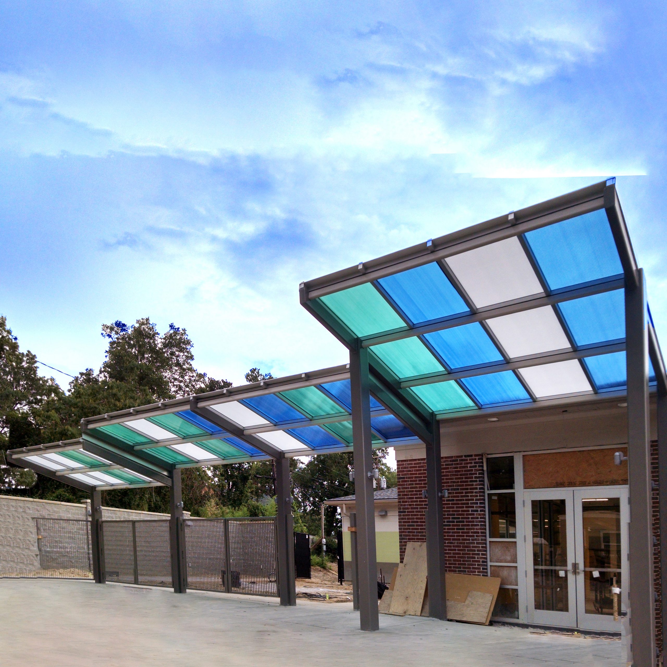 Richmond Library Colorful canopies at Richland county Library