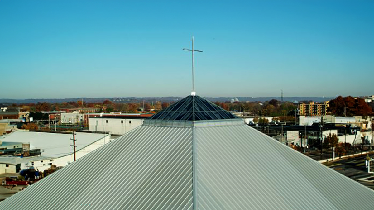 Promised Land Church Skylight Pyramid skylight on church