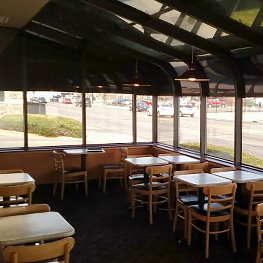 solarium at Wendys Wendy's curved eave