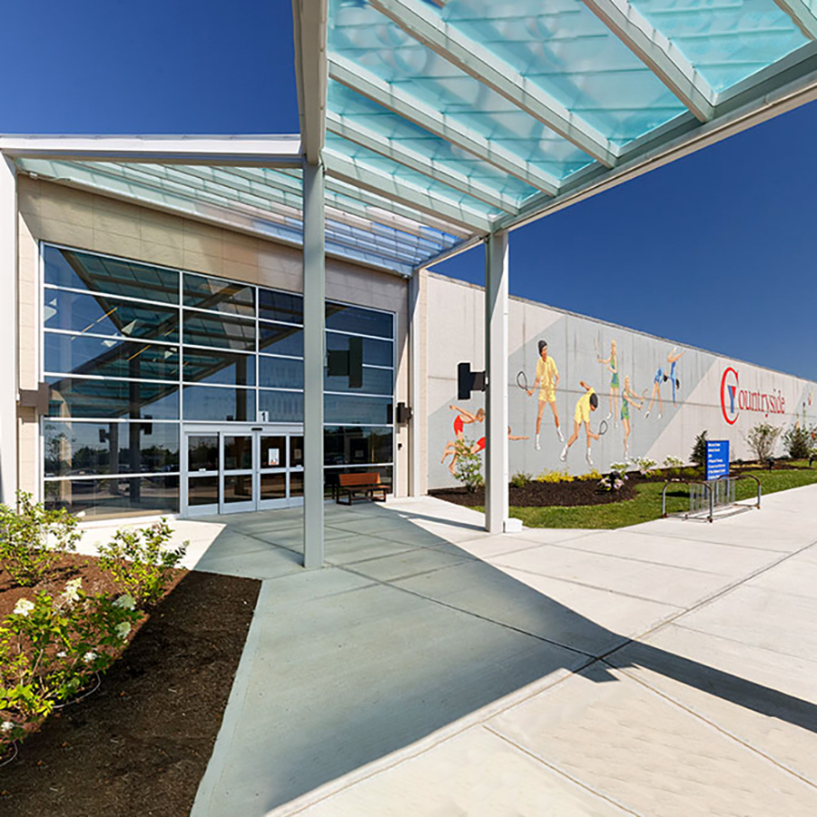 Countryside YMCA Colorful polycarbonate canopy
